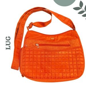 Lug Orange Quilted Crossbody Bag Travel Organizer